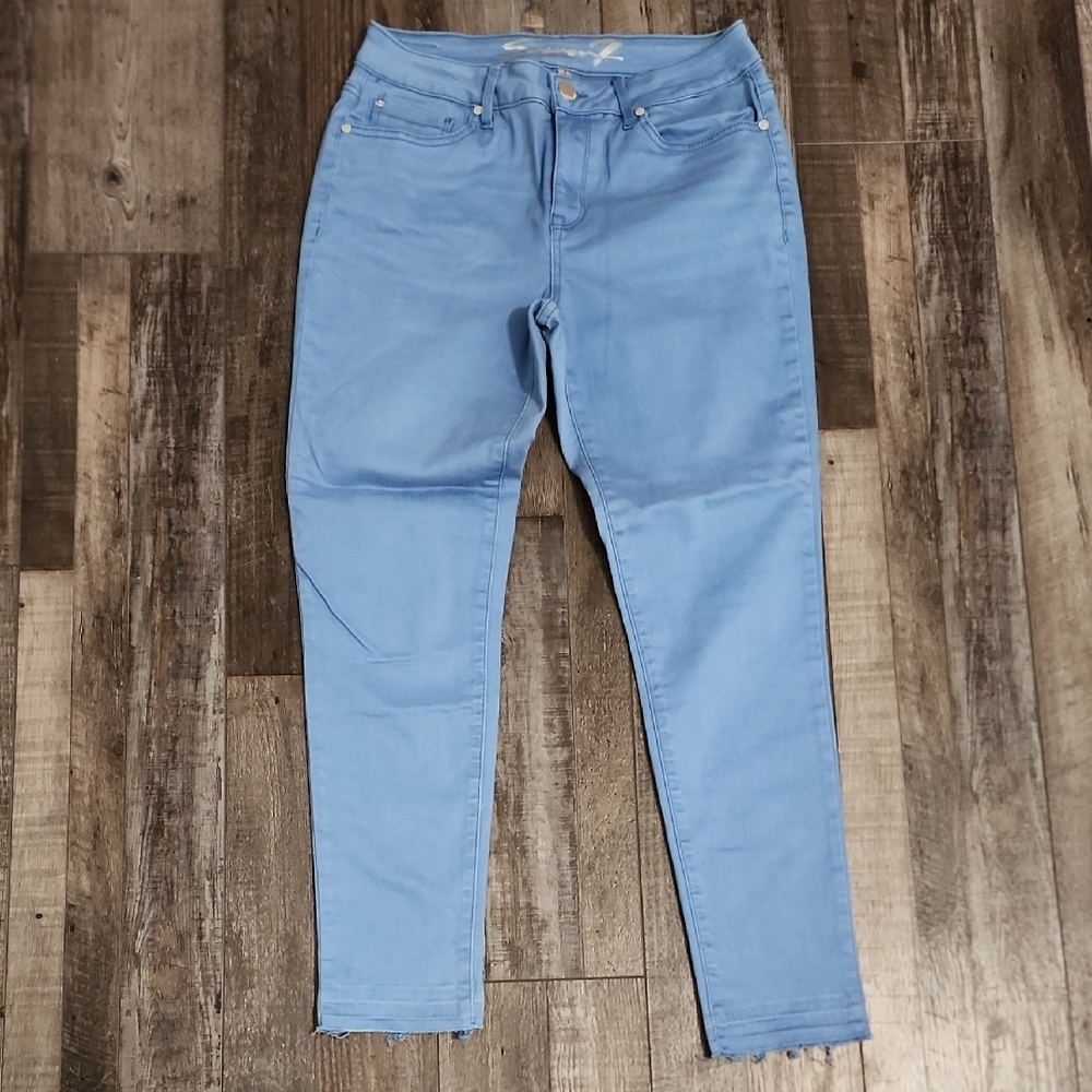 Seven7 Blue Mid Rise Skinny Ankle Jeans Size W8 L27